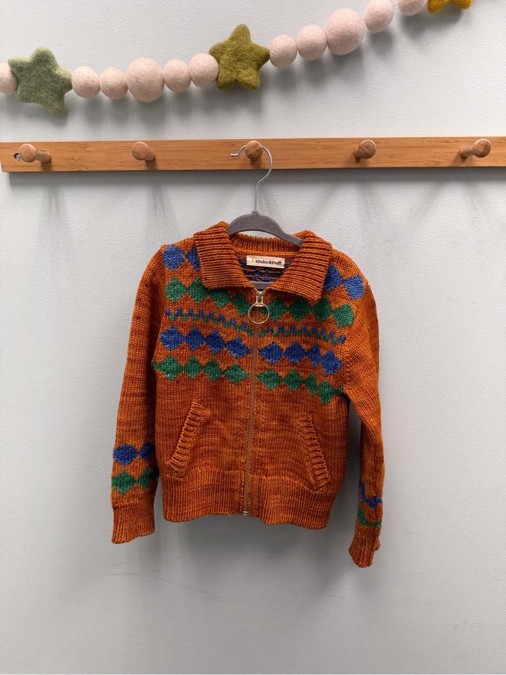 Kids Misha & Puff Blizzard Zip Cardigan - Fox
